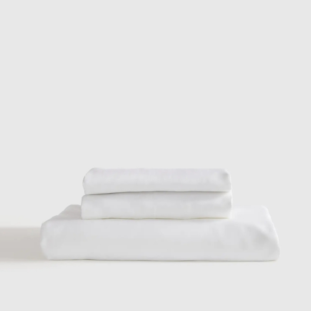 Quince Organic Bamboo White Sheet & Pillowcases! Sz. King (399)